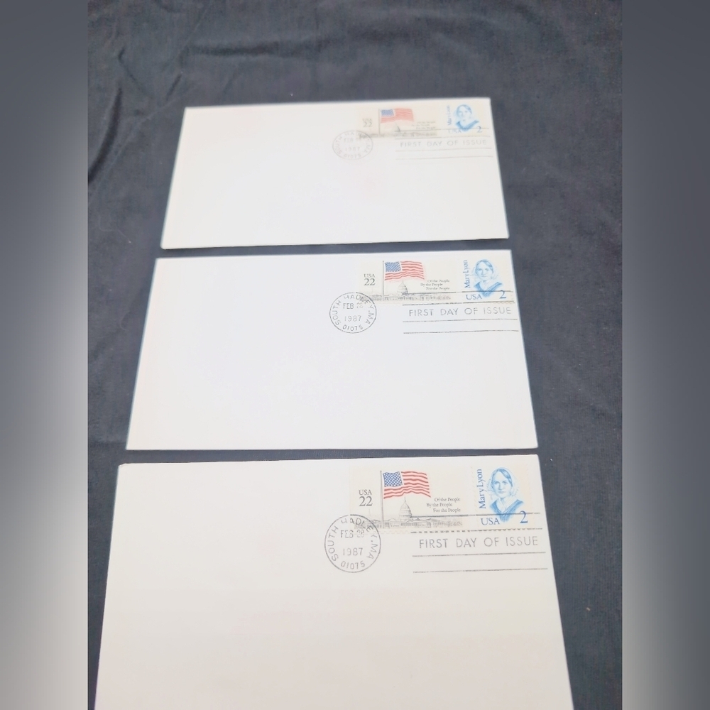 1987 Mary Lyon Massachusetts Vintage First Day of Issue Stamp Envelopes
